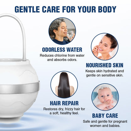 Bath Ball Filter, Bath Ball Water Filter, Bathtub Water Filter, Bath Ball Bathtub Water Filter for Tub Faucet - BPA Free - White Ball Filter